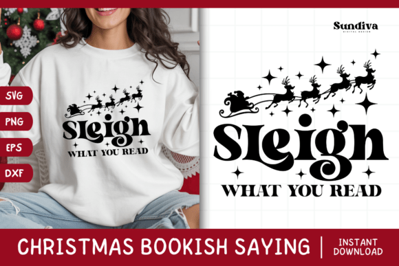Christmas Bookish Quote SVG 4 for Crafts and Graphics
