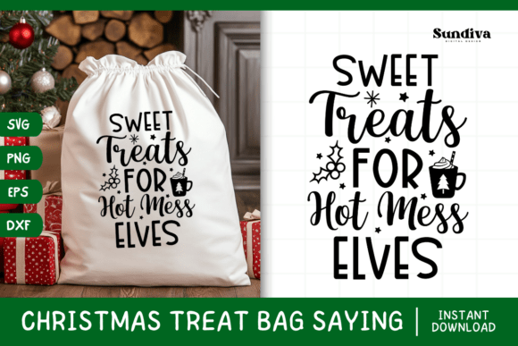 Christmas Treat Bag Quote SVG 1 for Festive Graphics and Crafts