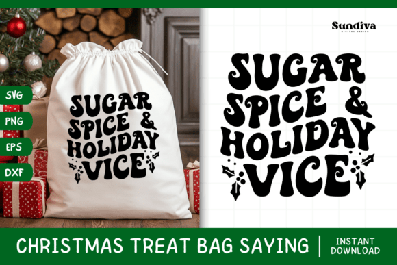 Christmas Treat Bag Quote SVG 2 for Crafts and Graphics