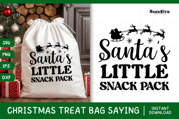 Christmas Treat Bag Quote SVG 6 for Graphics and Crafts