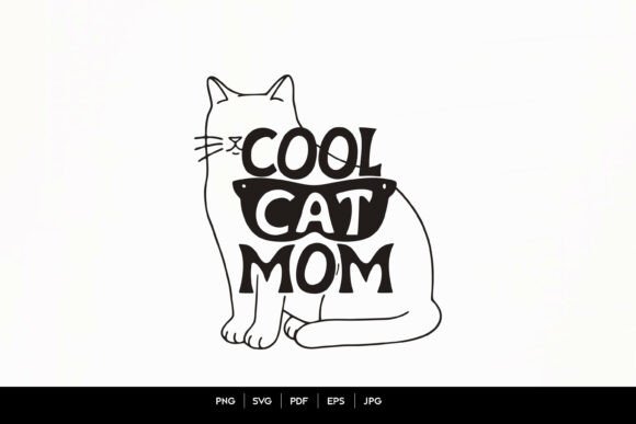 Cool Cat Mom Funny Line Art Design Review