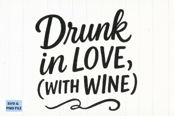 Drunk in Love Funny Wine Quote SVG, PNG Graphics for Crafts