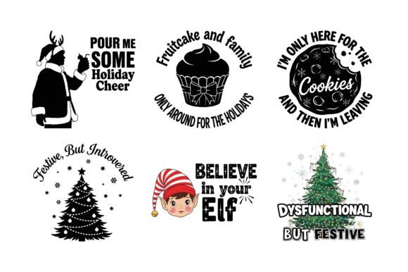 Elf Christmas Quote SVG Bundle Holiday for Graphics & Crafts