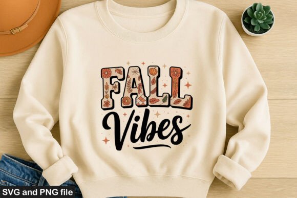 Fall Vibes Quote SVG PNG for Crafts and Graphics