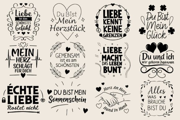 German Love Sayings Plotter File for Graphics and Crafts