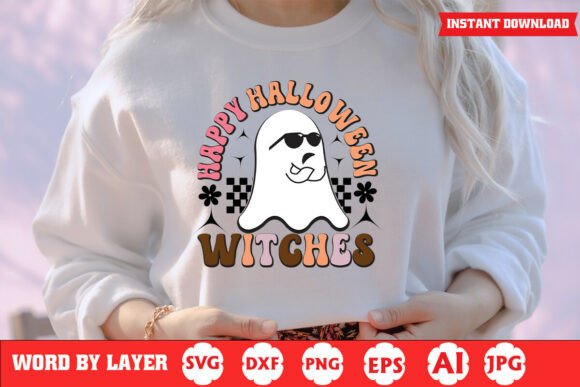 Happy Halloween Witches Spooky Quote SVG for Graphics and Crafts