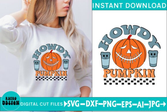 Howdy Pumpkin Fall Halloween Quote SVG for Graphics and Crafts