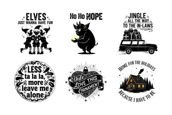 Santa Elf Funny Quote SVG Bundle for Crafts and Graphics