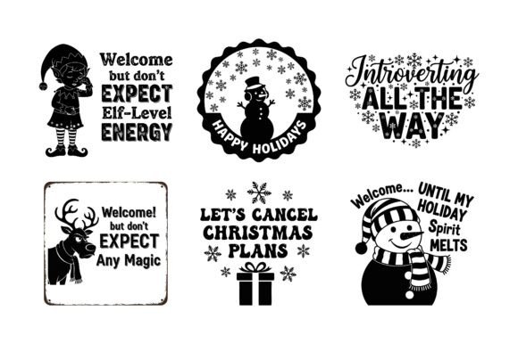 Tree Christmas Quote SVG Bundle Funny for Crafts and Graphics